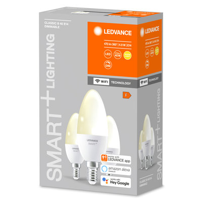 Светодиодная лампа Smart+WiFi Candle Dimmable 40 5 W/2700K (x3) E14 Светодиодная лампа Smart+WiFi Candle Dimmable 40 5 W/2700K (x3) E14