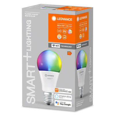Светодиодная лампа Smart+WiFi Classic Multicolour 60 9W/2700-6500K E27 Светодиодная лампа Smart+WiFi Classic Multicolour 60 9W/2700-6500K E27