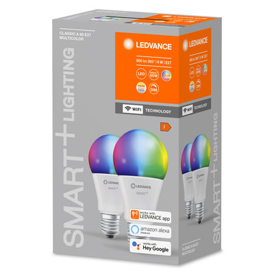 Светодиодная лампа Smart+WiFi Classic Multicolour 60 9W/2700-6500K (x2) E27 Светодиодная лампа Smart+WiFi Classic Multicolour 60 9W/2700-6500K (x2) E27
