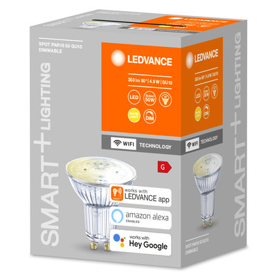 Светодиодная лампа Smart+WiFi Spot GU10 Dimmable 40 45° 5W/2700K Светодиодная лампа Smart+WiFi Spot GU10 Dimmable 40 45° 5W/2700K