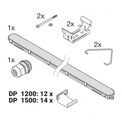 Светильник DP G2 1200 18W 865 IP65 GY Светильник DP G2 1200 18W 865 IP65 GY
