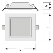 Даунлайт DL Slim SQUARE 155 12W 6500K WT