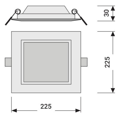 Даунлайт DL Slim SQUARE 210 18W 3000K WT Даунлайт DL Slim SQUARE 210 18W 3000K WT