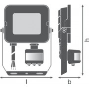 Прожектор FL COMP SEN V 20W 840 SYM 100 BK