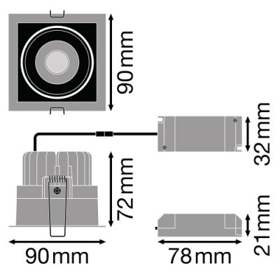 Спот светильник SP SQ DK ADJUST 8W/3000K FL WT Спот светильник SP SQ DK ADJUST 8W/3000K FL WT