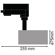 TRACK SP BR D75 25W/2500K NFL BK LEDV
